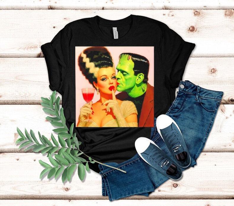 Frankenstein With Bride Graphic Shirt 4 Frankenstein With Bride Graphic Tshirt