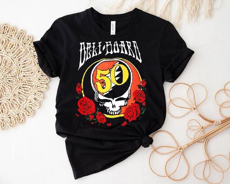 Grateful Dead 50th Anniversary Deli Boards Steal Your Face Skull Logo Shirt 4 Grateful Dead Th Anniversary Deli Boards Steal Your Face Skull Logo Tshirt