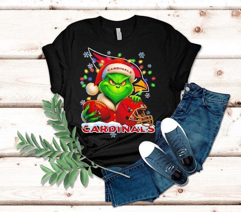 Grinch And Arizona Cardinals Christmas Theme Helmet Shirt 4 Grinch And Arizona Cardinals Christmas Theme Helme Tshirt