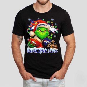 Grinch And Denver Broncos Christmas Theme Helmet Shirt Grinch And Denver Broncos Christmas Theme Helmet Shirt
