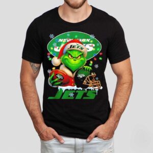 Grinch And New York Jets Christmas Theme Helmet Shirt