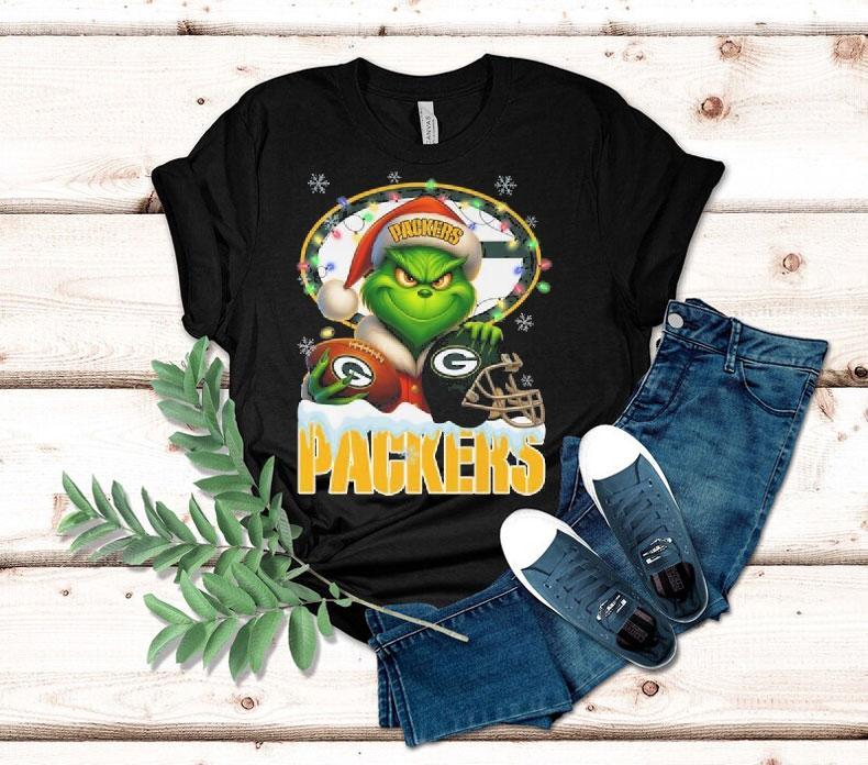 Grinch X Green Bay Packers Ball And Helmet Merry Christmas Shirt 4 Grinch X Green Bay Packers Ball And Helmet Merry Christmas Tshirt