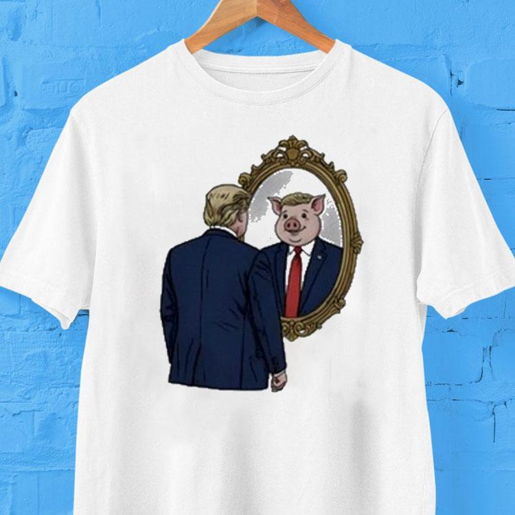 Jb Pritzker Wearing Quiet Piggy Trump Mirror Shirt 2 Jb Pritzker Wearing Quiet Piggy Trump Mirror Tshirt