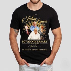 John Laws Golden Tonsils 90th Anniversary 1935-2025 Signature Thank You For The Memories Shirt John Laws Golden Tonsils 90th Anniversary 1935-2025 Signature Thank You For The Memories Shirt