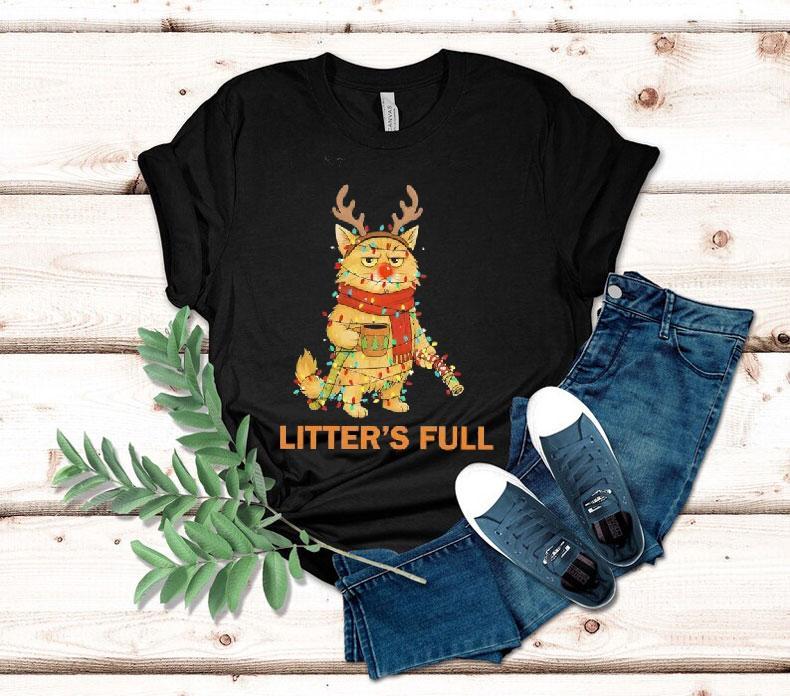 Litter's Full Santa Christmas Lights Cat Shirt 4 Litter S Full Santa Christmas Lights Ca Tshirt