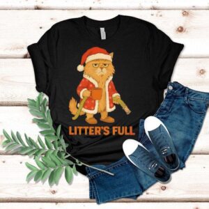 Merry Christmas Parody Litter’s Full Cat Holiday Shirt