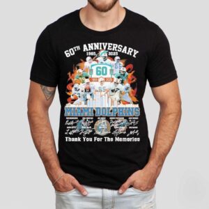 Miami Dolphins Thank You For The Memories 60th Anniversary 1965 2025 Shirt Miami Dolphins Thank You For The Memories 60th Anniversary 1965 2025 Shirt