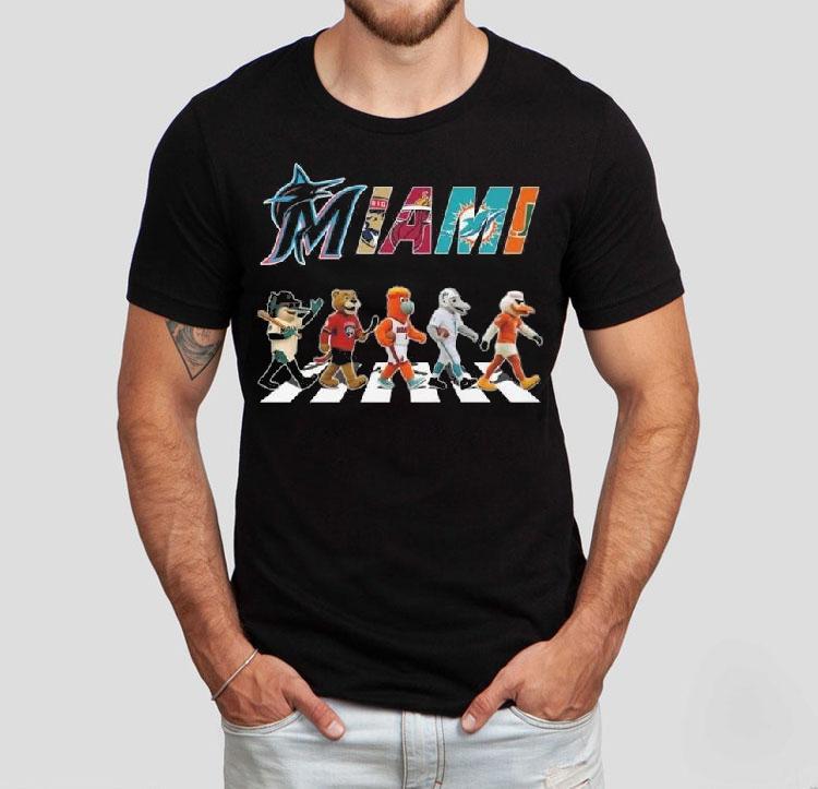 Miami Sports Team Mascot Abbey Road 2025 Shirt 4 Miami Sports Team Mascot Abbey Road Tshirt
