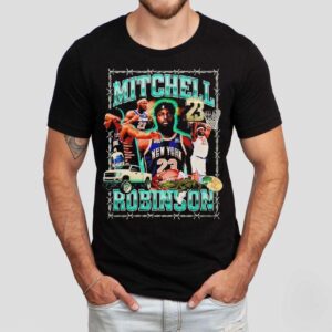 Mitchell Robinson New York Knicks Basketball Graphic Shirt Mitchell Robinson New York Knicks Basketball Graphic Shirt