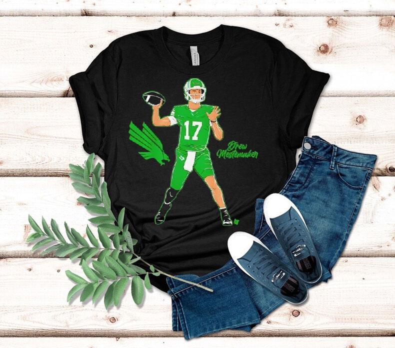 North Texas Football Drew Mestemaker Superstar Pose Shirt 4 North Texas Football Drew Mestemaker Superstar Pose Tshirt