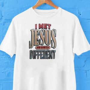 Ohio State Buckeyes I Met Jesus And Now I’m Different Cross Logo Shirt Ohio State Buckeyes I Met Jesus And Now I’m Different Cross Logo Shirt