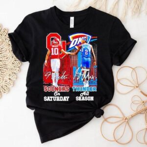 Oklahoma Sooners On Saturdays And Okc Thunder All Season City Shirt Oklahoma Sooners On Saturdays And Okc Thunder All Season City Shirt
