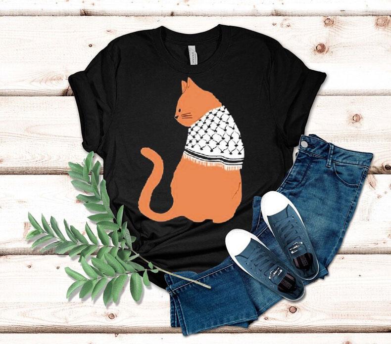 Palestinian Catfiyyeh Orange Cat Shirt 4 Palestinian Catfiyyeh Orange Ca Tshirt