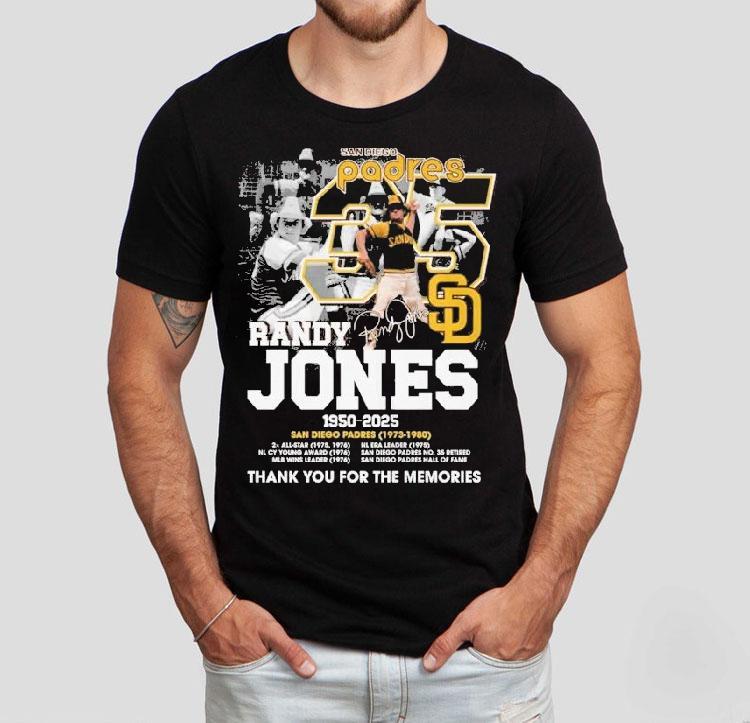 Randy Jones San Diego Padres 1950 2025 Thank You For The Memories Signature Shirt 4 Randy Jones San Diego Padres Thank You For The Memories Signature Tshirt