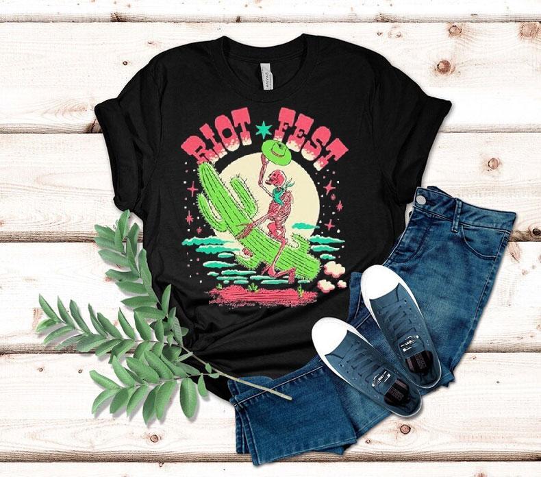 Riot Fest Skeleton Cactus Shirt 4 Riot Fest Skeleton Cactus Tshirt