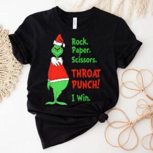 Rock Paper Scissors Throat Punch I Win Grinch Shirt