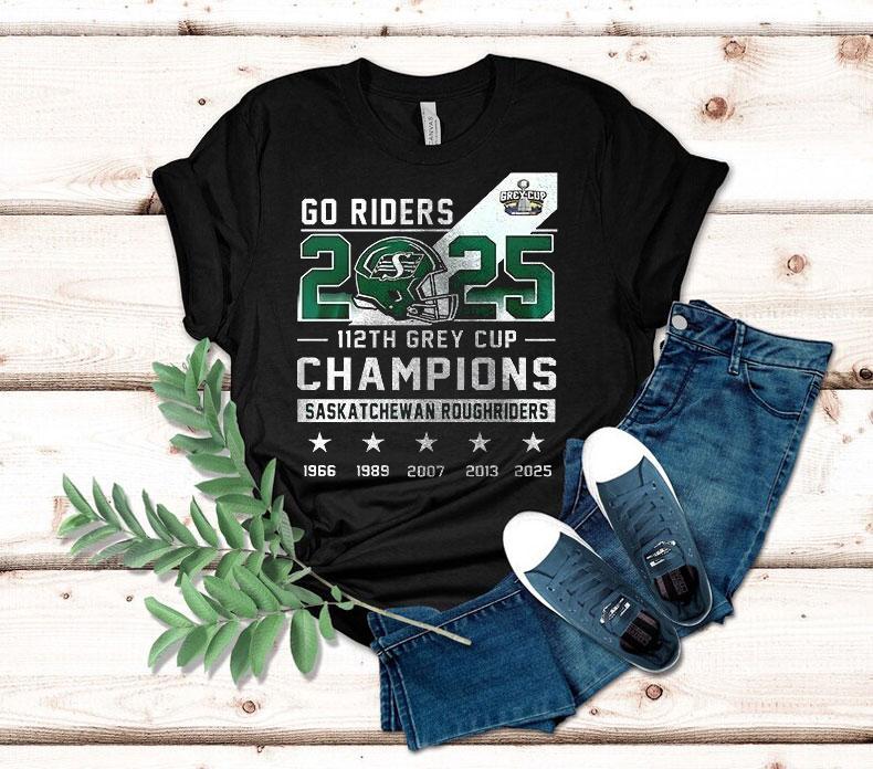 Saskatchewan Roughriders 112th Grey Cup 2025 Champions Name Roster Shirt 4 Saskatchewan Roughriders Th Grey Cup Champions Name Roster Tshirt