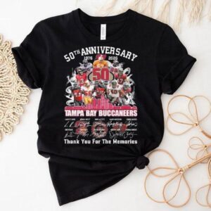 Tampa Bay Buccaneers 50th Anniversary 1976-2026 Players Signatures Thank You For The Memories Shirt Tampa Bay Buccaneers 50th Anniversary 1976-2026 Players Signatures Thank You For The Memories Shirt