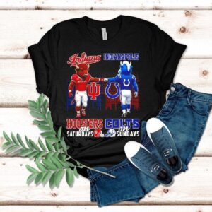 The Indiana Hoosiers On Saturdays And Indianapolis Colts On Sundays Mascots College Shirt The Indiana Hoosiers On Saturdays And Indianapolis Colts On Sundays Mascots College Shirt