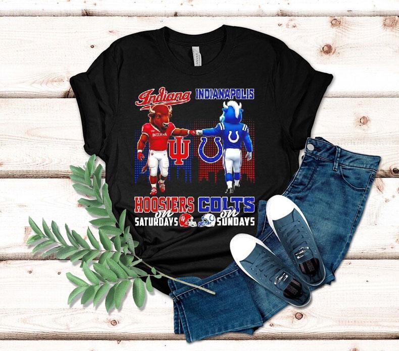 The Indiana Hoosiers On Saturdays And Indianapolis Colts On Sundays Mascots College Shirt 4 The Indiana Hoosiers On Saturdays And Indianapolis Colts On Sundays Mascots College Tshirt