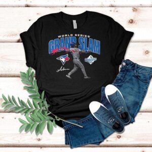 Toronto Blue Jays Addison Barger World Series Grand Slam Pose Signature Shirt Toronto Blue Jays Addison Barger World Series Grand Slam Pose Signature Shirt
