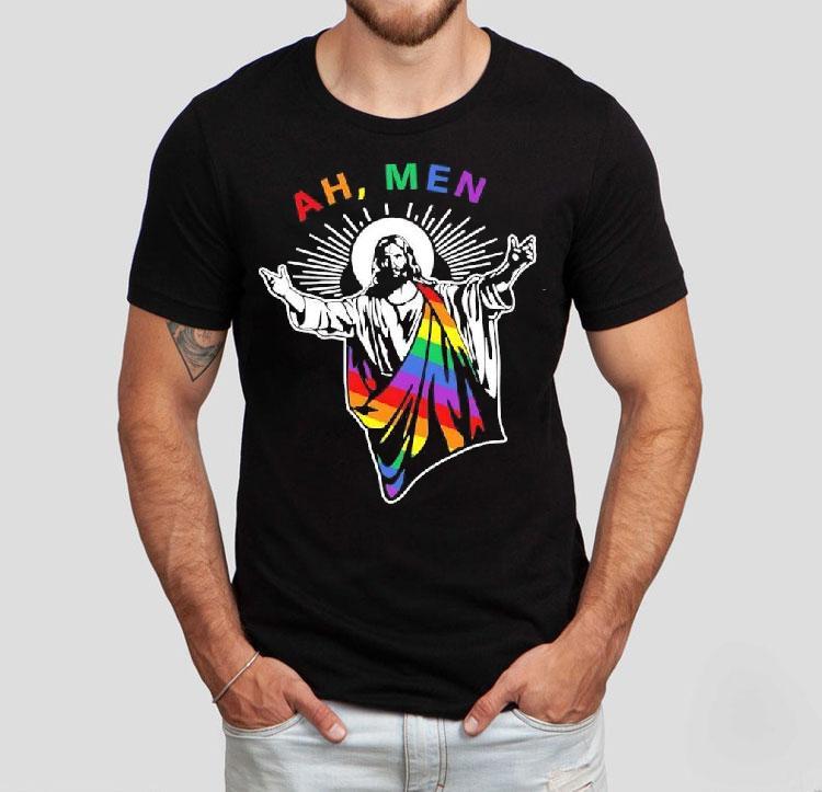 Ah Men Rainbow Christian Lgbt Pride Gay Jesus Shirt Ah Men Rainbow Christian Lgbt Pride Gay Jesus Shirt