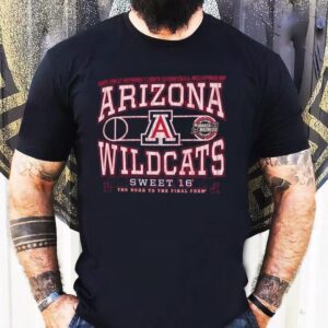 Arizona Wildcats 2025 Ncaa Division I Men's Basketball Championship Sweet 16 The Road To The Final Four Shirt 1 Arizona Wildcats Ncaa Division I Men S Basketball Championship Sweet The Road To The Final Four Tshirt
