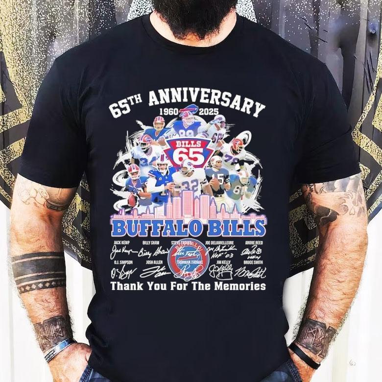 Buffalo Bills Thank You For The Memories 65th Anniversary 1960 2025 Shirt Buffalo Bills Thank You For The Memories 65th Anniversary 1960 2025 Shirt