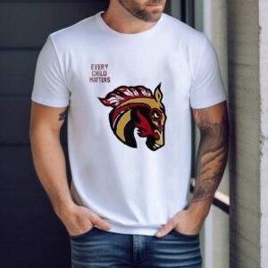 Calgary Wranglers Indigenous Heritage Every Child Matters Chinki Goodstoney Logo Shirt
