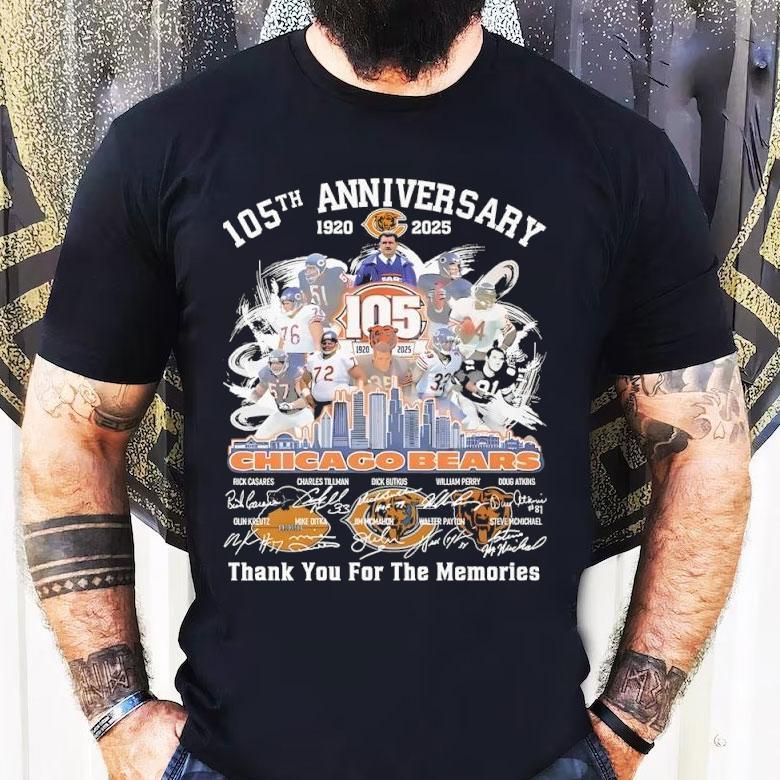 Chicago Bears Thank You For The Memories 105th Anniversary 1920 2025 Shirt Chicago Bears Thank You For The Memories 105th Anniversary 1920 2025 Shirt
