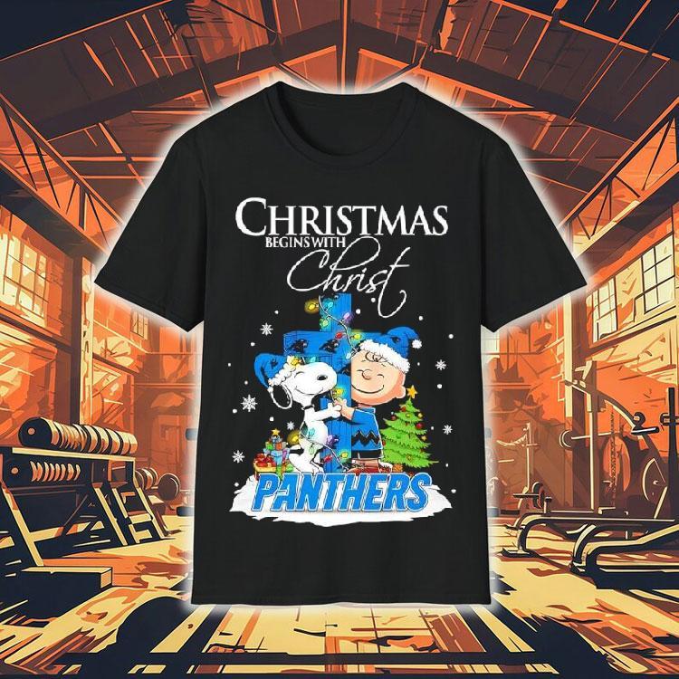 Christmas Begins With Christ Carolina Panthers X Snoopy And Charlie Brown Shirt Christmas Begins With Christ Carolina Panthers X Snoopy And Charlie Brown Shirt