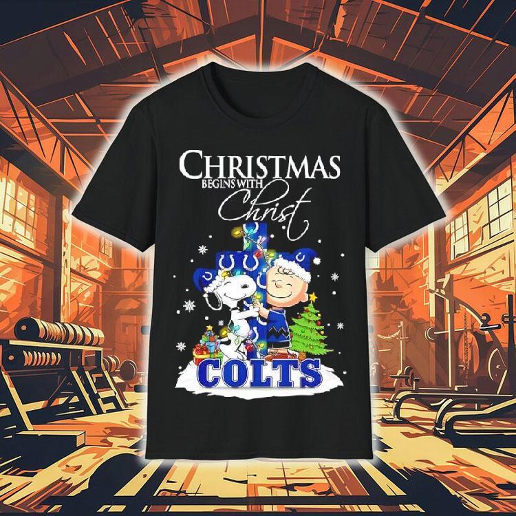 Christmas Begins With Christ Indianapolis Colts X Snoopy And Charlie Brown Shirt Christmas Begins With Christ Indianapolis Colts X Snoopy And Charlie Brown Shirt