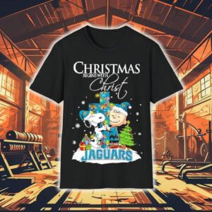 Christmas Begins With Christ Jacksonville Jaguars X Snoopy And Charlie Brown Shirt