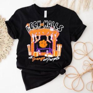 Clemson Tigers Deck The Halls With Orange And Purple Christmas Shirt
