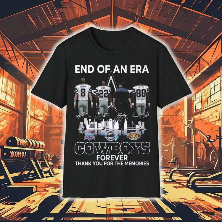 Dallas Cowboys End Of An Era 2025 With Aikman Smith Irvin Signatures Skyline Shirt Dallas Cowboys End Of An Era 2025 With Aikman Smith Irvin Signatures Skyline Shirt