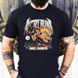 Darnell Washington Pittsburgh Slers Angry Runs Good Morning Football Nfl Player Fire Skull Shirt