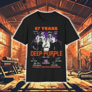 Deep Purple 57 Years 1968-2025 Signatures Thanks For The Memories Shirt