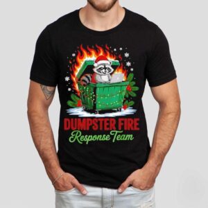 Dumpster Fire Response Team Leader Christmas Raccoon Shirt