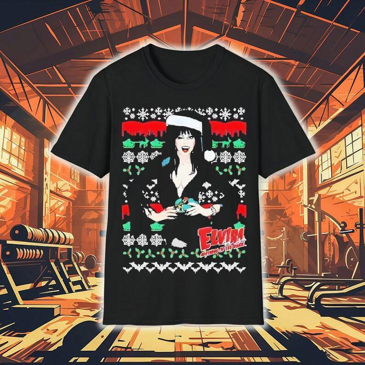 Elvira Wink Xmas Ugly Christmas Shirt Elvira Wink Xmas Ugly Christmas Shirt
