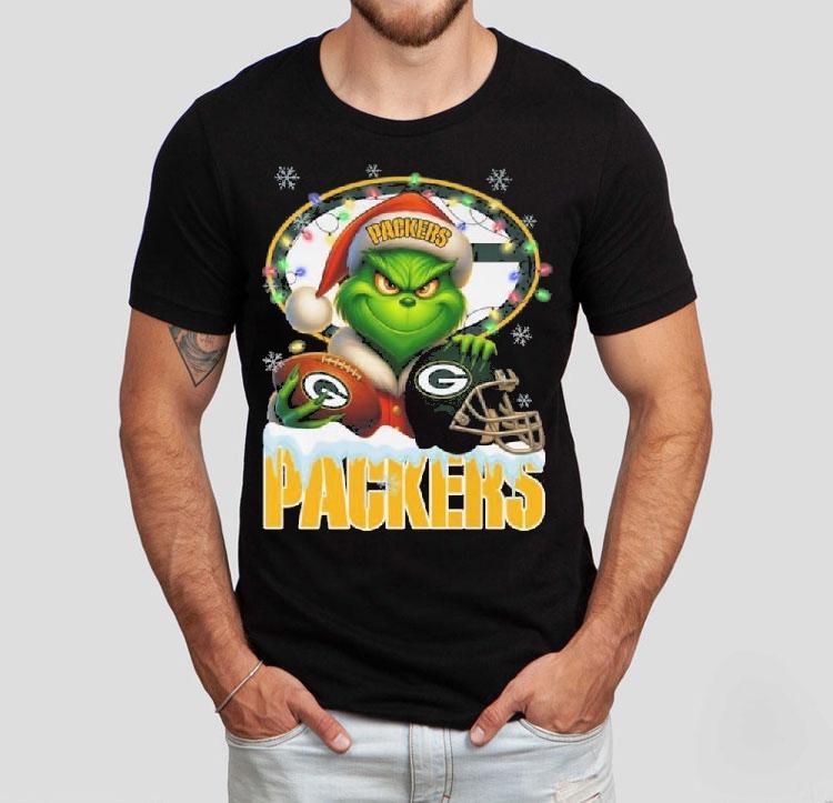 Grinch X Green Bay Packers Ball And Helmet Merry Christmas Shirt Grinch X Green Bay Packers Ball And Helmet Merry Christmas Shirt
