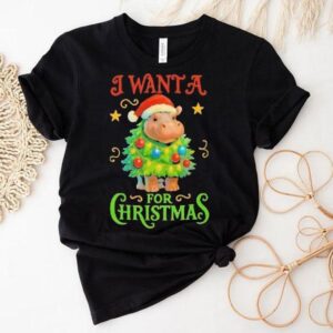 Hippopotamus I Wanta A Christmas Shirt