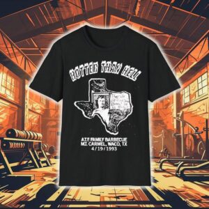 Hotter Than Hell A.t.f Family Barbecue Mt. Carmel Waco Tx 1993 Shirt