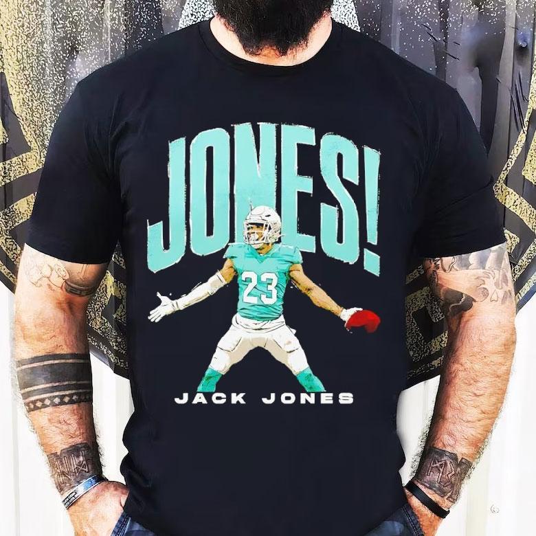 Jack Jones Holding Football Miami Dolphins Shirt Jack Jones Holding Football Miami Dolphins Shirt