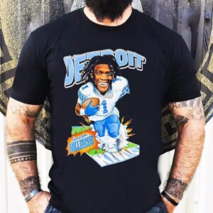 Jameson Williams In A Detroit Lions Caricature Shirt