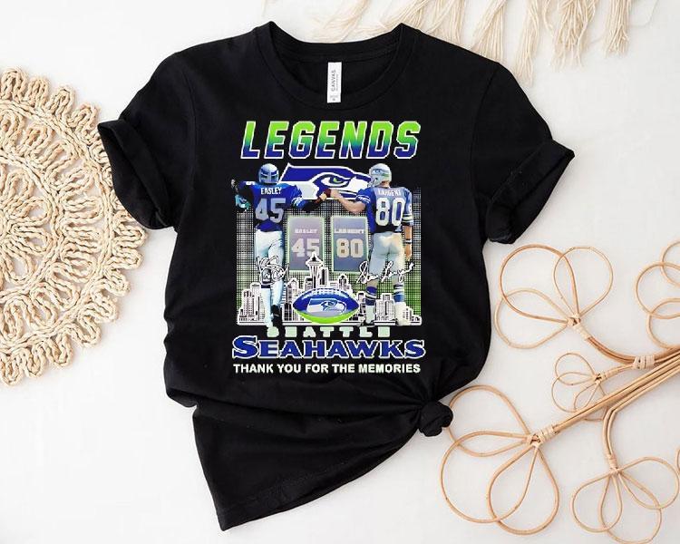 Kenny Easley And Steve Largent Legends Seattle Seahawks Thank You For The Memories Shirt Kenny Easley And Steve Largent Legends Seattle Seahawks Thank You For The Memories Shirt