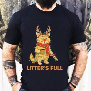 Litter’s Full Santa Christmas Lights Cat Shirt