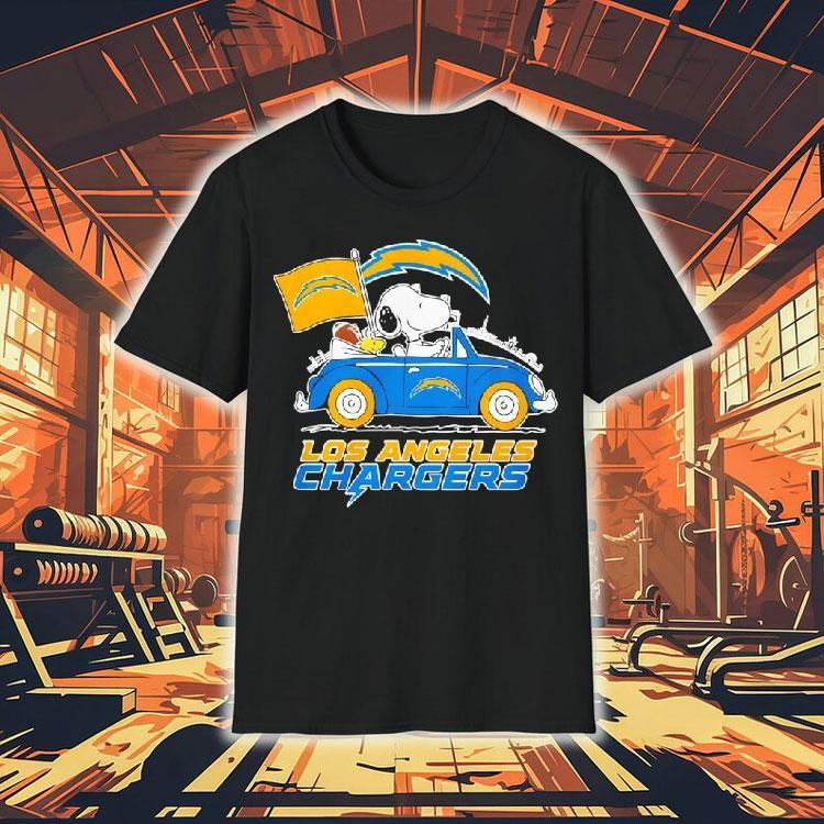 Los Angeles Chargers X Snoopy And Woodstock Drive Car Shirt Los Angeles Chargers X Snoopy And Woodstock Drive Car Shirt