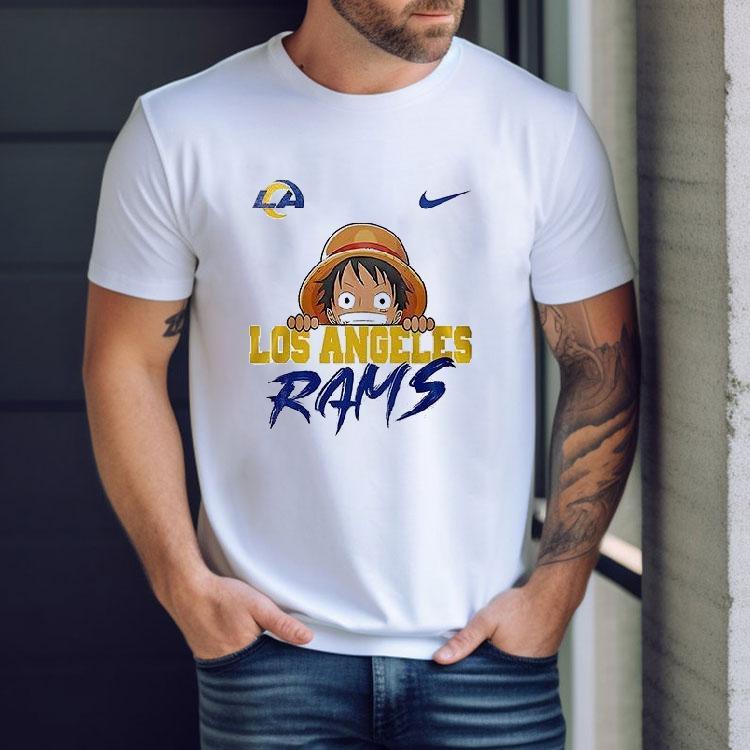 Los Angeles Rams X One Piece Luffy Shirt Los Angeles Rams X One Piece Luffy Shirt