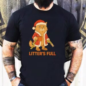 Merry Christmas Parody Litter’s Full Cat Holiday Shirt