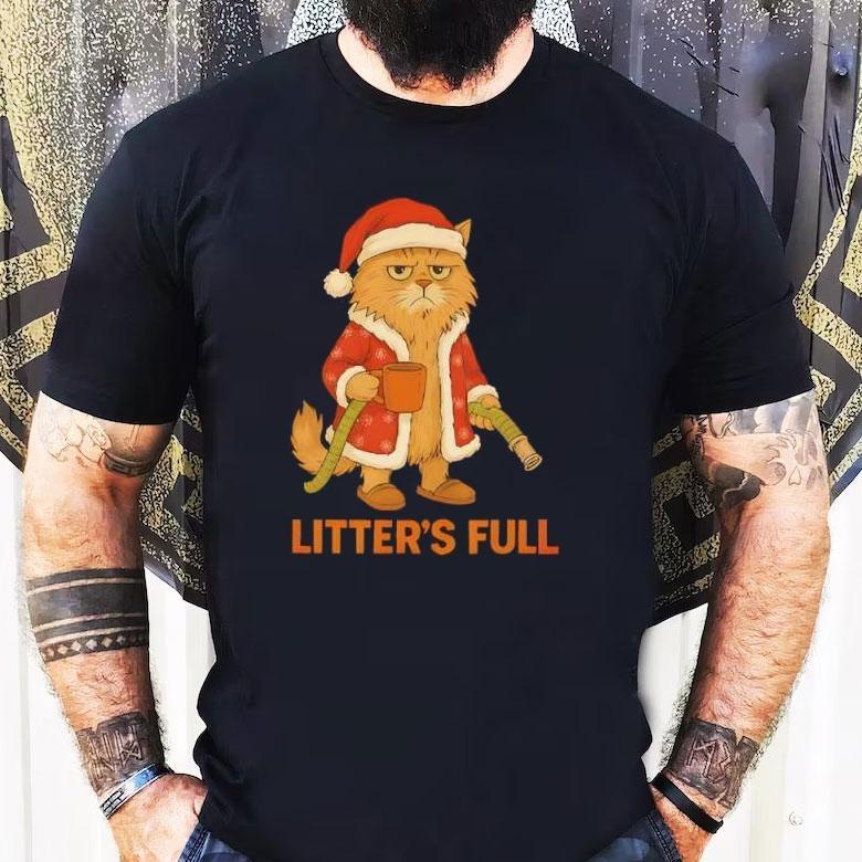 Merry Christmas Parody Litter’s Full Cat Holiday Shirt Merry Christmas Parody Litter’s Full Cat Holiday Shirt